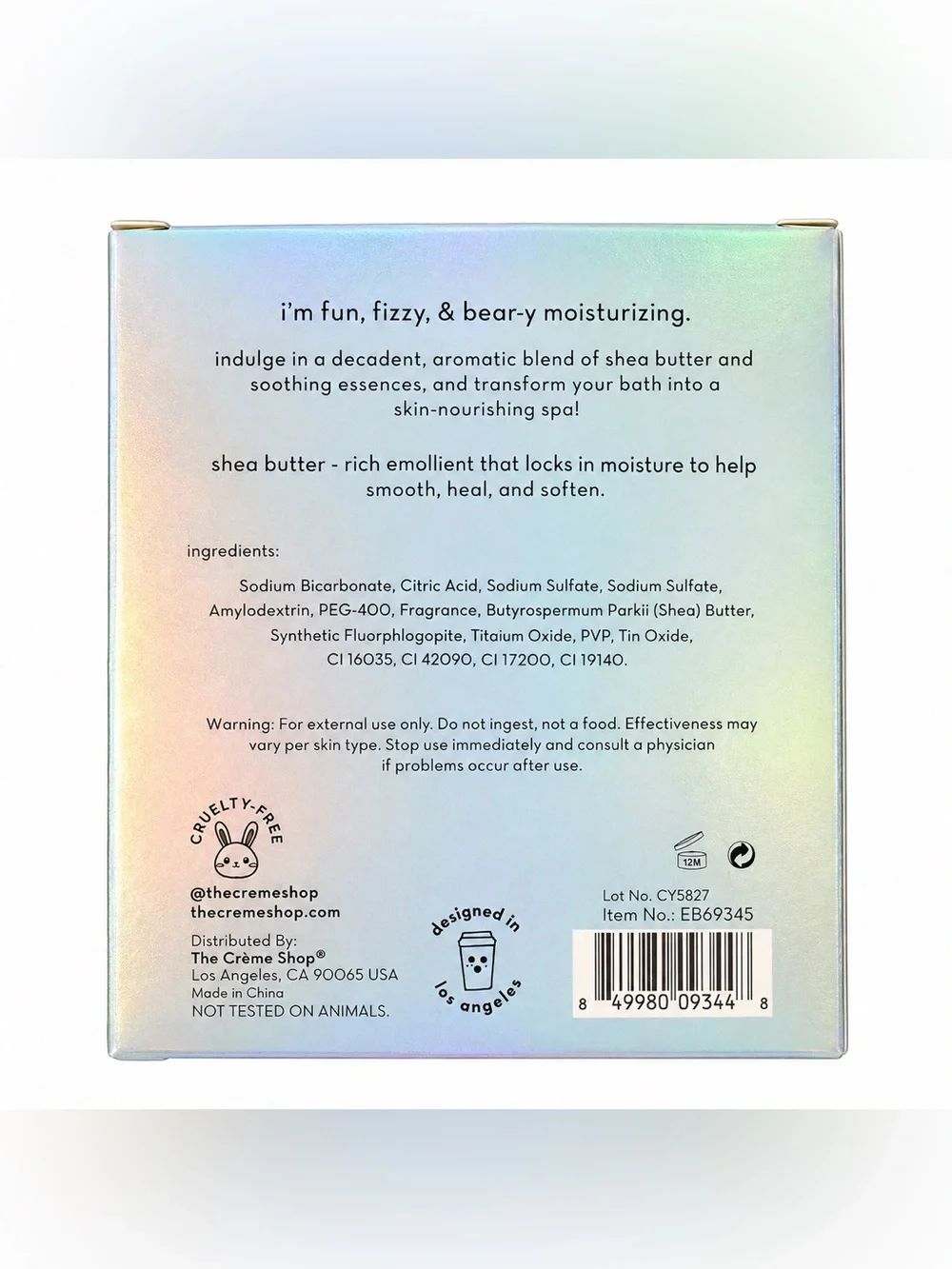 The Crème Shop Blue-Beary Mint Aromatherapy Bath Bomb 5.64 oz Vegan NIB